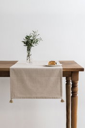 Hermia Selendi - Beige, Alfombrilla de Algodón y Poliéster, 50 x 150 cm, Lavable a Máquina